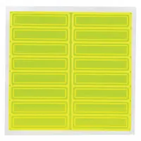 Hard Hat Label: 1 in Ht, 4 in Wd, Reflective, Vinyl, Yellow (MPN LHR104GNYL)