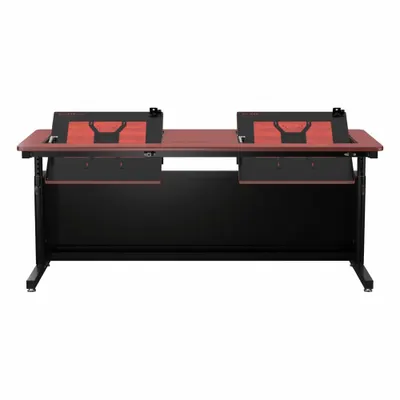 VERSADESK Standing Desk: Cherry, Wood, 72 in Overall Wd, 30 in Overall Dp - Manual Adjustable-Height Desks