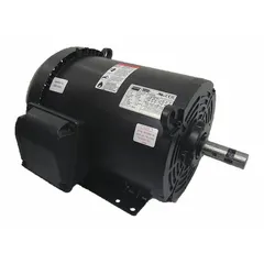 Totally enclosed fan-cooled (TEFC) 3-phase AC motor with rigid base mounting. Rated 5 hp, 3540 RPM at 60 Hz, with dual voltage 230/460V AC and full load current 12.3/6.17 A. Suitable for powering pumps, fans, conveyors, compressors, and other industrial machinery in environments requiring protection from dust and debris.