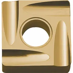 Square indexable turning insert made of PVD cermet. Designed for finish turning and light roughing of steels and stainless steels. The geometry provides effective chip control and surface finish in general machining applications.