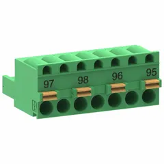 Terminal block accessory for Schneider Electric TeSys Giga series. Provides secure electrical connections in motor control and industrial automation applications.