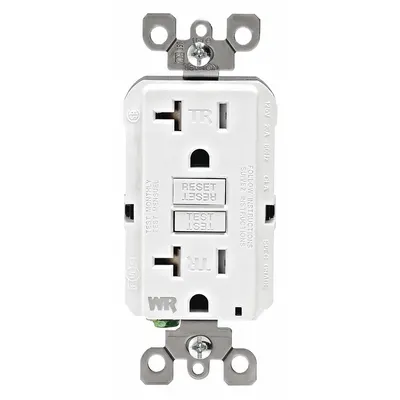 LEVITON GFI Receptacle: Decorator Duplex, 5-20, White, GFCI, 125V AC, 20 A - General Purpose Receptacles