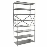 HALLOWELL Metal Shelving: Standalone, Medium-Duty, 48 in x 18 in, 84 in Overall Ht, 8 Shelves (MPN F4713-18HG)