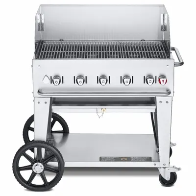 CROWN VERITY Propane Grill: Propane, 5 Burners, 79,500 BtuH Heating Capacity, 47 in Overall Ht - Wheeled Grills