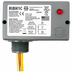 General purpose power relay with 10 A rating and SPDT contact configuration. Enclosed and pre-wired for simplified installation. Features a 0.50 in NPT nipple for conduit mounting. Suitable for on/off control of electrical loads in commercial and light industrial applications such as HVAC, lighting, and control panels.
