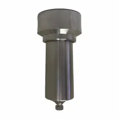 The BELLOFRAM Type 64SS pressure filter is designed for corrosive and ultra-pure gas applications, featuring a 316L stainless steel body and a 3/4 in NPT female inlet. It utilizes a particulate filtration element with a nitrile seal and manual drain to remove contaminants from gas streams. This filter is suitable for environments where standard filters may degrade.