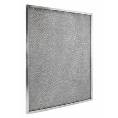 Washable metal air filter for HVACR systems. Traps airborne particles and can be cleaned for reuse. Commonly installed in commercial and industrial ventilation units, rooftop packages, and air-handling equipment to protect fans and coils from debris buildup.
