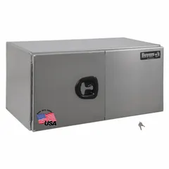 This double barn-door box from BUYERS PRODUCTS is designed for underbody truck storage. It features a silver finish, keyed locks, and an 18-inch overall depth. Suitable for securing tools and equipment in fleet vehicles and service trucks.