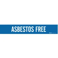 Pipe Marker: Asbestos Free, Blue, White, Fits 2 1/2 to 7 7/8 in Pipe O.D., 1 Pipe Markers (MPN 7017-1)