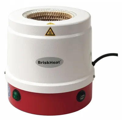 BRISKHEAT Heating Mantle: 100 mL Capacity, 110 W Watt - Max, Plastic, Metal - Metal-Housed Heating Mantles