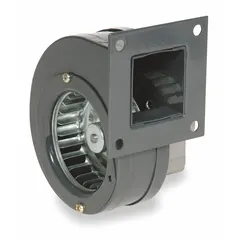 OEM replacement direct-drive blower with 2 7/8 in wheel diameter, rated 62 cfm at 1/85 hp. Operates on 115V AC, single phase, with open motor housing and clockwise rotation. Suitable for ventilation and air movement in industrial equipment.