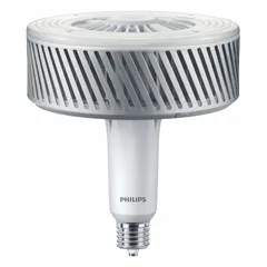 This high-output LED lamp features a Mogul Screw (EX39) base, operates on 120 to 277V AC, and consumes 165 watts. It delivers 4000K neutral white light and is shatter-resistant. Suitable for high-bay industrial lighting in warehouses, factories, and distribution centers.
