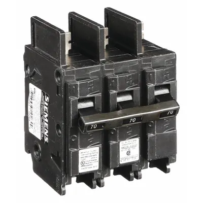 SIEMENS Miniature Circuit Breaker: 70 A Amps, 240V AC, 3 Poles - BQ & BQH Series, Bolt-On Siemens Miniature Circuit Breakers