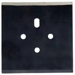Carbon steel replacement scraper blade with standard end design. Used for removing coatings, adhesives, paint, or residue from surfaces in industrial scraping applications.