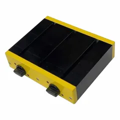 This drill press vice mount secures workpieces on drill press tables for accurate positioning during drilling operations. It is compatible with standard drill press tables and aids in holding materials firmly in place.