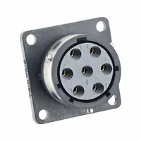 SOURIAU Electrical Connector: Trim Trio UTGX 14, Square Flange Receptacle, 6 + Ground Contacts, 12 A (MPN UTGX014D7S)