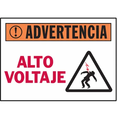 BRADY Advertencia: Alto Voltaje Adhesive Sign, 3 1/2 x 5 in, Polyester, 5 Pack - Advertencia: Alto Voltaje Signs
