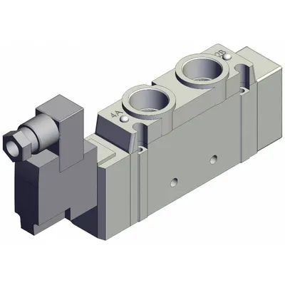 SMC Solenoid Valve: SY9000 Series, Single Solenoid, Five-Way / Two-Position - SMC SY Series Directional Control Valves