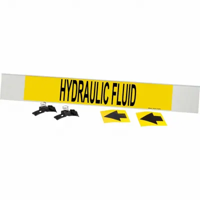 BRADY Hydraulic Fluid Fiberglass Carrier Mounted with Strapping Pipe Marker - Hydraulic Fluid Fiberglass Carrier Mounted with Strapping Pipe Markers