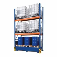 DENIOS IBC Storage Rack: 55 in L x 126 in x x 192 in, 385 gal Spill Capacity, For 6 IBC, 3 Shelves (MPN K34-4710)