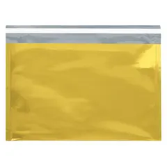 Gold metallic envelope with tear strip for easy opening. Usable width 9-1/2 inches. Suitable for mailing invitations, announcements, or promotional materials where presentation is important.