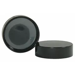 Black phenolic polyethylene screw cap with 89-400 mm closure size, supplied in a pack of 144. Designed for standard 89 mm diameter containers, commonly used in industrial packaging for chemicals, solvents, and bulk liquids requiring a secure, leak-resistant closure.