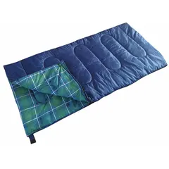 This sleeping bag is made of blue polyester and measures 36 inches in width. It has a temperature rating of 25°F, making it suitable for cool-weather camping and outdoor sleeping.