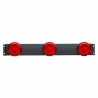 GROTE Bar Lamp: Marker Light, LED, Rectangular, Red, Screw, Blunt Cut Wires, 2 in Overall Ht (MPN 49162)