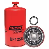 BALDWIN FILTERS Fuel Filter: Spin-On, 3 11/16 in Outside Dia, 1"-14 Thread Size, Cellulose, BF1258