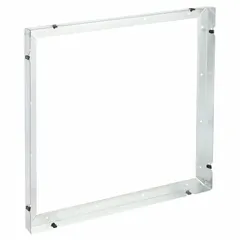 Galvanized steel square wall bracket for mounting centrifugal upblast direct fans. Includes hardware kit. Compatible with upblast or downblast fan models 260-300. Used in industrial or commercial ventilation systems for secure wall-mounted fan installation.