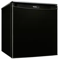 This 1.7 cu ft total capacity mini refrigerator from DANBY is Energy Star Certified for efficiency. It features automatic defrost, three shelves, and a swing door hinge. Operates on 115V AC. Suitable for compact cold storage in offices, dorm rooms, break rooms, or light industrial settings