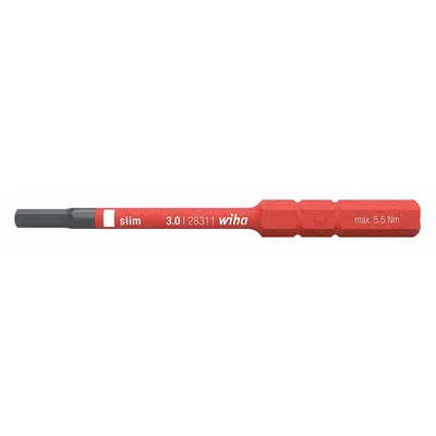 WIHA Insulated Screwdriver Blade: Hex Head, Insulated Screwdriver Blade, Metric - Insulated Driver Bits