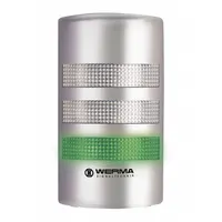 WERMA Tower Light Assembly: 3 Tier, Green/Red/Yellow, No Sounder Tier, 195 mm Overall Ht, 69130068