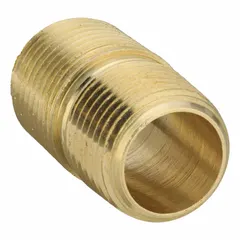 Brass pipe nipple with 1/2 in nominal pipe size and 1 1/2 in overall length. Male NPT x Male connections rated for maximum operating pressure of 1,000 psi and maximum steam pressure of 1,000 psi. Used to connect two male threaded fittings in fluid or steam systems.