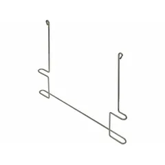 Stainless steel mud flap mounting bracket for fleet and vehicle maintenance. Overall width 26-3/4 inches, overall height 21 inches. Used to attach mud flaps on trucks and trailers to reduce spray and debris from tires.
