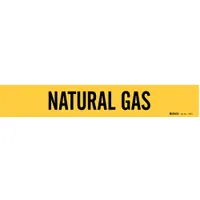 Pipe Marker: Natural Gas, Yellow, Black, Fits 2 1/2 to 7 7/8 in Pipe O.D., 1 Pipe Markers (MPN 7196-1)