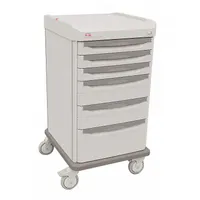 METRO Medical Procedure Cart: Polymer, (4) Swivel, Taupe, White, 6 Drawers, 1 Shelves (MPN SXRSDRS)