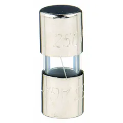 Fast-acting cylindrical fuse rated 15 A, 32 V AC. Dimensions 1/4 in x 5/8 in. Provides overcurrent protection in industrial equipment circuits.