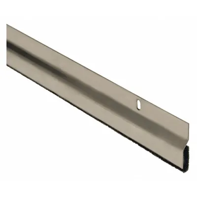 NATIONAL GUARD Door Weatherstripping: Brush Insert, 8 ft Lg, 1 1/8 in Wd - Metal Leaf Weatherstripping