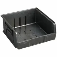 QUANTUM STORAGE SYSTEMS ESD Conductive Bin: 11 in x 10 7/8 in x 5 in, Black, Label Holder Included (MPN QUS235CO)