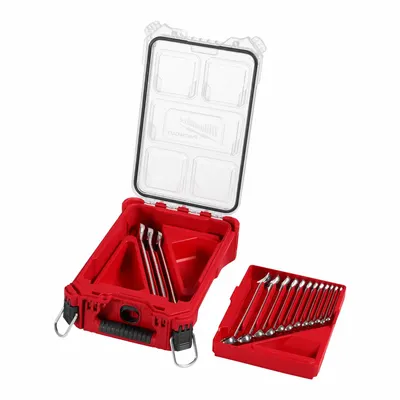 MILWAUKEE Combination Wrench Set: Alloy Steel, Chrome, 15 Tools - SAE 12-Point Tether-Ready Combination Wrench Sets