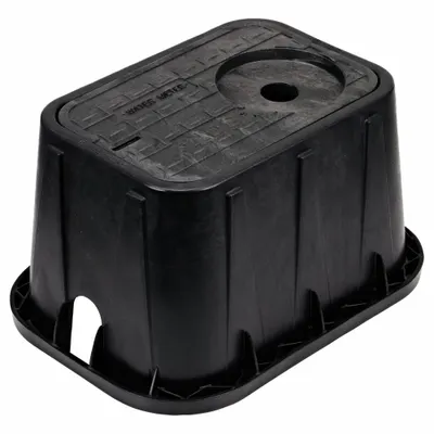 NDS Meter Box: Polyolefin, Rectangular, 12 in Overall Ht, 10 1/8 in Overall Wd - Valve & Meter Boxes