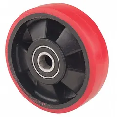 Replacement wheel designed for use on lift tables and pallet positioners. Supports vertical movement of heavy loads in material handling applications. Compatible with part number 4ZC18J.