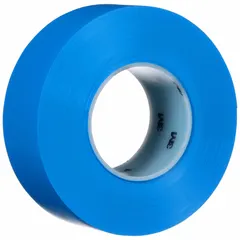 Solid blue vinyl floor marking tape with 33 mil thickness for heavy-traffic areas. Supplied in a 6-pack of 2 in x 108 ft rolls, liner-less design for easy application. Used to mark aisles, hazard zones, and work areas in industrial facilities.