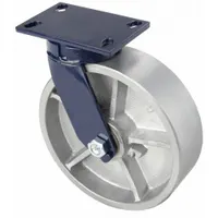 RWM Plate Caster: Swivel, Iron, 8 in Wheel Dia, 2 in Wheel Wd, 10 1/8 in Mounting Ht, Roller, Swivel (MPN 75-CIR-0820-S)