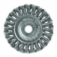 WEILER Wire Wheel Brush: Twisted Steel, 4" Dia x 1/2" Wd, 5/8" to 1/2" Arbor, 0.014" Fill (MPN 94040)
