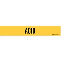 Pipe Marker: Acid, Yellow, Black, Fits 2 1/2 to 7 7/8 in Pipe O.D., 1 Pipe Markers, Without Arrows (MPN 7002-1)