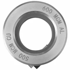 Stripping bushing for use with aluminum and copper conductors. Accommodates wire sizes up to 500 MCM and 600 MCM. Compatible with THHN/XHHW insulation types. Designed for use with the DEWALT DCE151 XR tool.