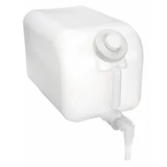Horizontal Rectangular Carboy with Spigot, 5 gal, HDPE, White, 254 mm x 432 mm x 380 mm, Includes 38 mm Closure