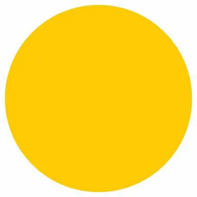 BRADY Inventory Label: 1 1/2 in Dia, Yellow, Circle, Paper, Indoor, No Text - Safety